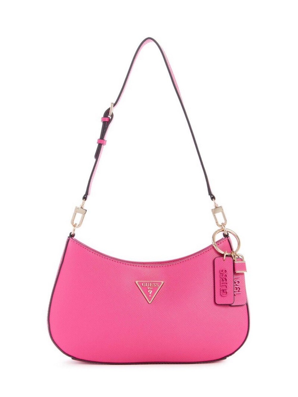 GUESS Hot Pink Shoulder Bag with Gold Hardware